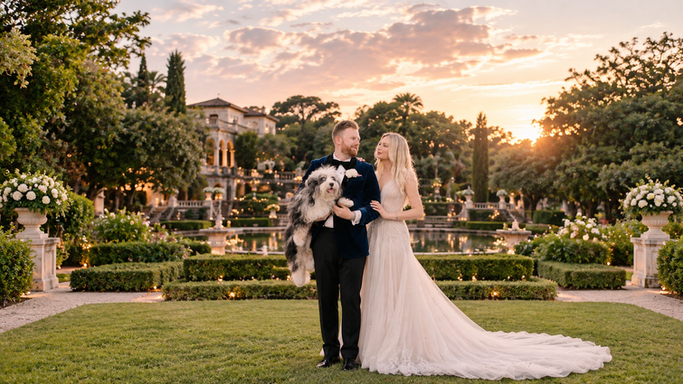 Jolie & Andrew's Romantic New Year's Eve Wedding at Vizcaya Museum & Gardens